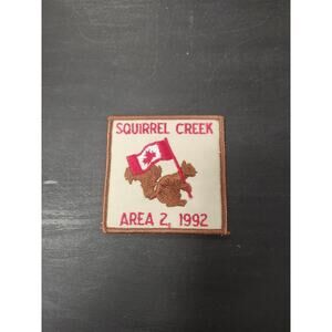 1992 Squirrel Creek Area 2 Scout Patch Canada Maple Leaf Flag Vintage Retro